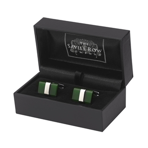 Savile Row Green Cat` Eye Cufflinks