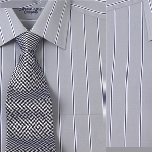 Grey Cotton Stripe Shirt