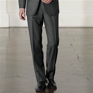 Grey Mohair Stripe Two-Button Suit Trousers
