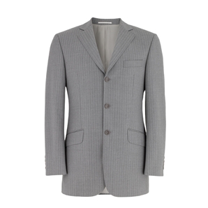 Savile Row Grey Pinstripe 3 Button Business Suit Jacket