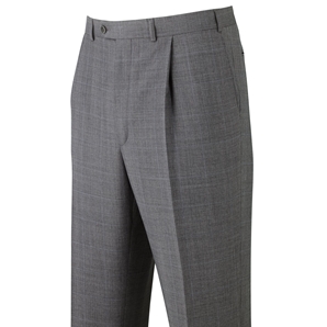 Savile Row Grey Prince Of Wales Check Suit Trousers