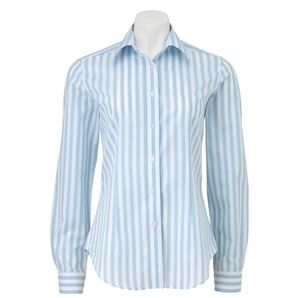 Savile Row Light Blue White Stripe Women` Shirt