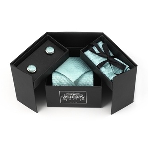 Mint Boxed Tie-Cufflink-Handkerchief Set