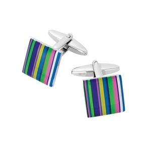 Savile Row Multi Stripe Square Cufflink