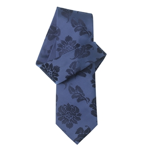 Savile Row Navy Floral Jacquard Pure Silk Tie
