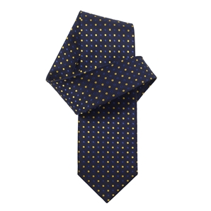 Navy/Gold Stripe Pure Silk Tie