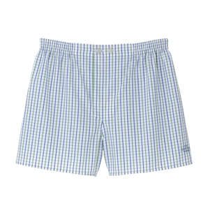 Savile Row Navy Green Check Cotton Boxer Shorts