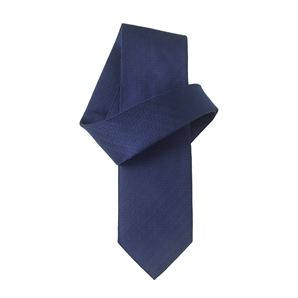 Savile Row Navy Herringbone Pure Silk Tie