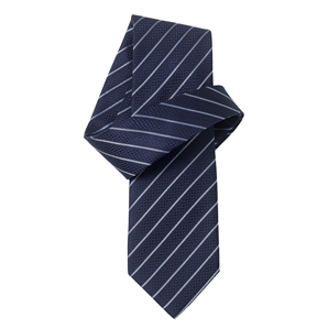 Savile Row Navy Pale Blue Fine Stripe Pure Silk Tie