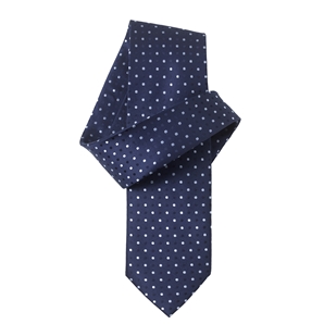 Savile Row Navy Pale Blue Spot Pure Silk Tie