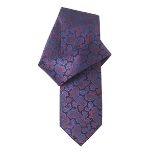 Savile Row Navy Red Yellow Paisley Pure Silk Tie