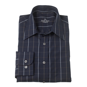 Savile Row Navy Tartan Casual Shirt