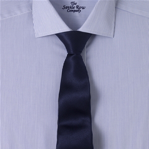 Savile Row Navy White Stripe Cutaway Collar Fitted Shirt