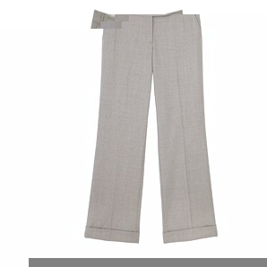 Savile Row Oatmeal Beige Women` Flannel Turn Up Trousers
