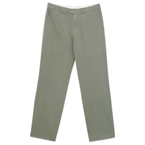Savile Row Olive Flat-Front Chinos