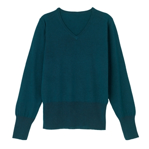Peacock Green Jessica V-Neck Cashmere