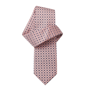 Pink Flower Print Pure Silk Tie