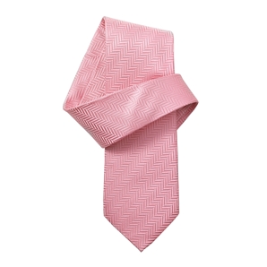 Pink Herringbone Pure Silk Tie