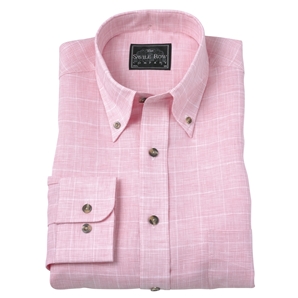 Savile Row Pink Linen Check Shirt