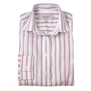 Savile Row Pink Multistripe Katherine Rounded Collar Shirt