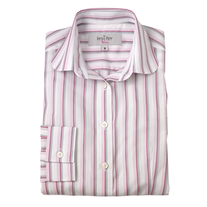 Pink Multistripe Katherine Rounded Collar Shirt
