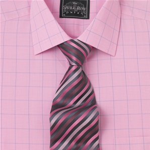 Savile Row Pink Prince of Wales Check Shirt