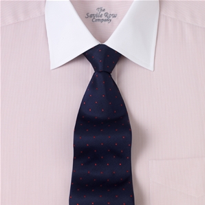 Pink Striped, White Windsor Collar and Cuff Shirt