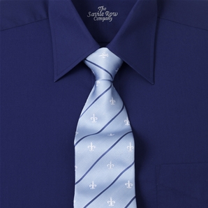 Plain Blue Cotton Pointed Collar Shirt