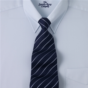 Savile Row Plain Blue Cotton Tab Collar Shirt