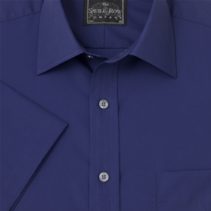 Plain French Blue Short-Sleeve Poplin Shirt