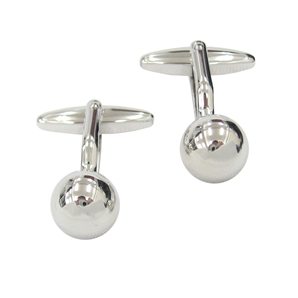 Savile Row Plain Shiny Ball Cufflinks
