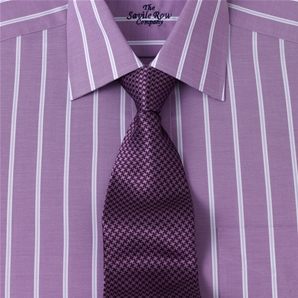 Savile Row Purple Cotton Stripe Shirt