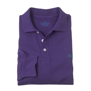 Savile Row Purple Men` Long Sleeve Polo
