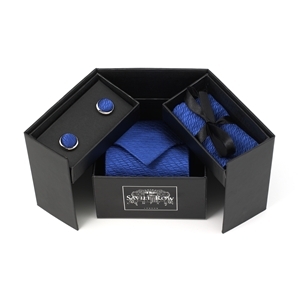 Royal Blue Boxed Tie-Cufflink-Handkerchief Set