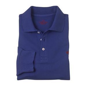 Savile Row Royal Blue Men` Long Sleeve Polo