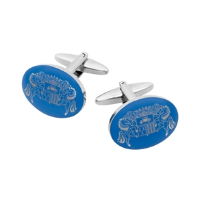 Savile Row Royal Blue Savile Row Co Crest Oval Cufflink