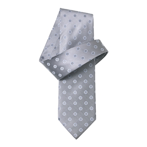Savile Row Silver Grey and Navy Flower Print Pure Silk Tie