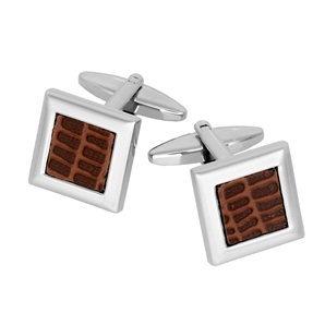 Savile Row Square Leather Cufflink