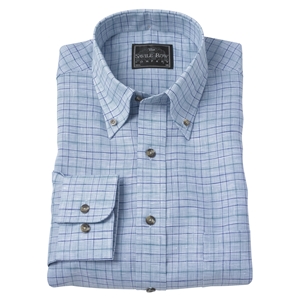 Savile Row Turquoise/Blue Linen Check Shirt