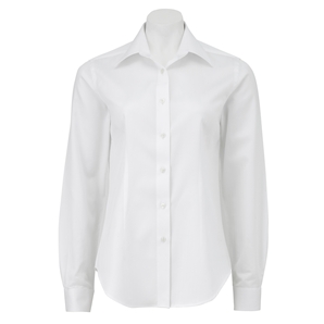 Savile Row White Herringbone Single Cuff Women` Shirt
