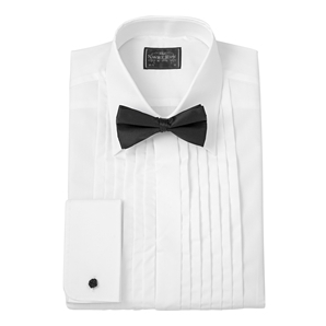 Savile Row White Pleated Front Fitted Evening Shirt