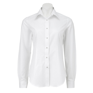 Savile Row White Satin Stripe Women Shirt