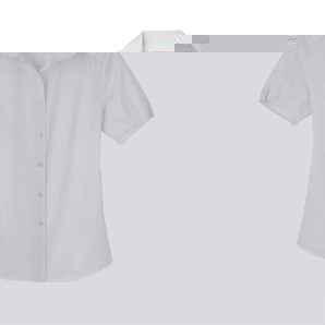 White Stripe Amy Rounded-Collar Shirt