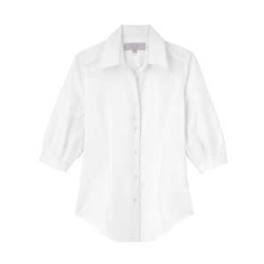 Savile Row White Stripe Lily Puff-Sleeve Shirt