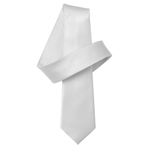 White Twill Skinny Pure Silk Tie