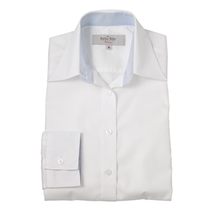 Savile Row White Women` Shirt, Contrast Inside Collar