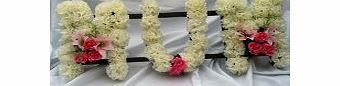 savoy flowers Faux Silk flower MUM lettered funeral wreath tribute
