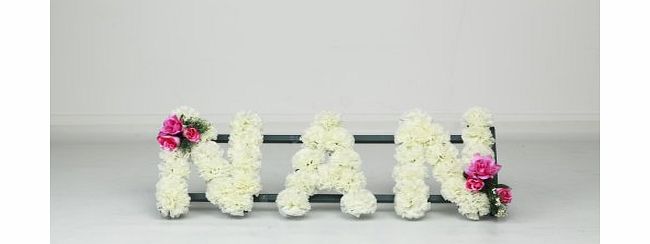savoy flowers Nan lettered wreath tribute in artificial silk flowers