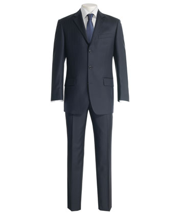 Mens Suit by Savoy Taylors Guild in Navy Herringbone