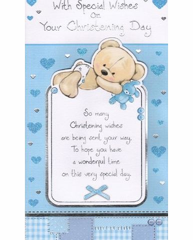 Say It With Words (Prelude) Boys Christening Day Card - With Special Wishes On Your Christening Day- Exquisite Design